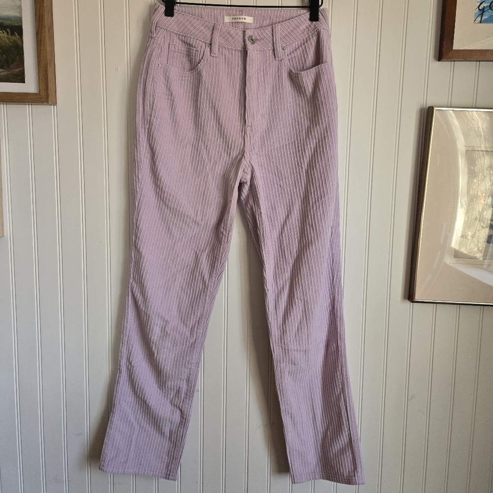 PacSun Mom Jean Lavender Soft Corduroy High Rise Pants
